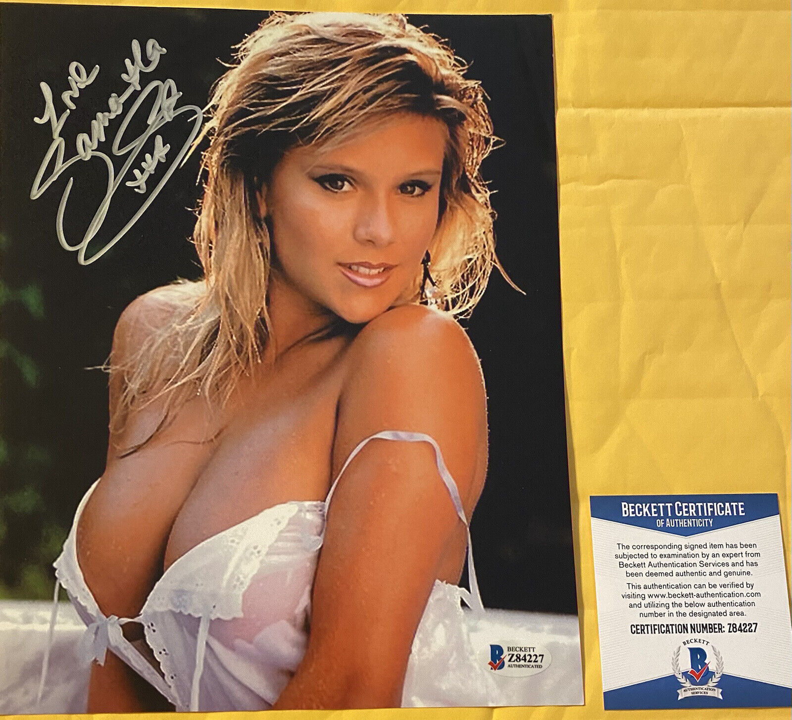 Samantha Fox Autographed Signed 8x10 Color Photo Poster painting Sexy Beckett Authenticated?