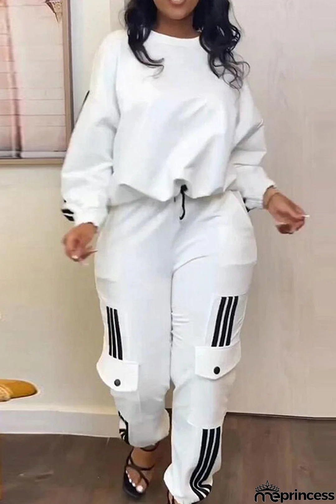 Striped Patchwork Pants Suits