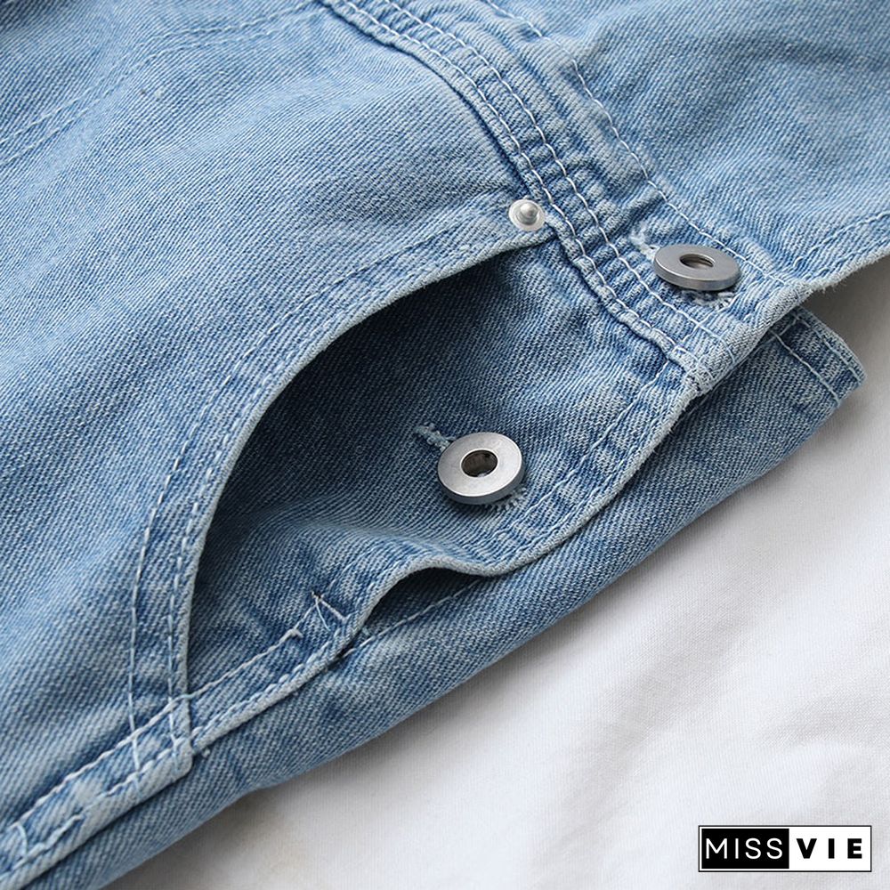 Love Heart Pocket Denim Overall