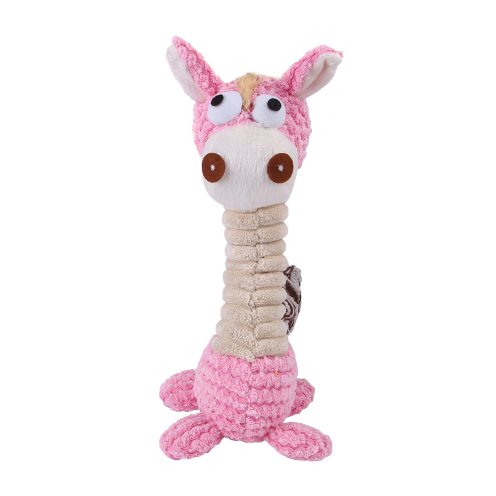 

Cute Pet Plush Giraffe Sound Teeth Grinding Doll Dog Cat Chewing Bite Toys, Orange, 501 Original
