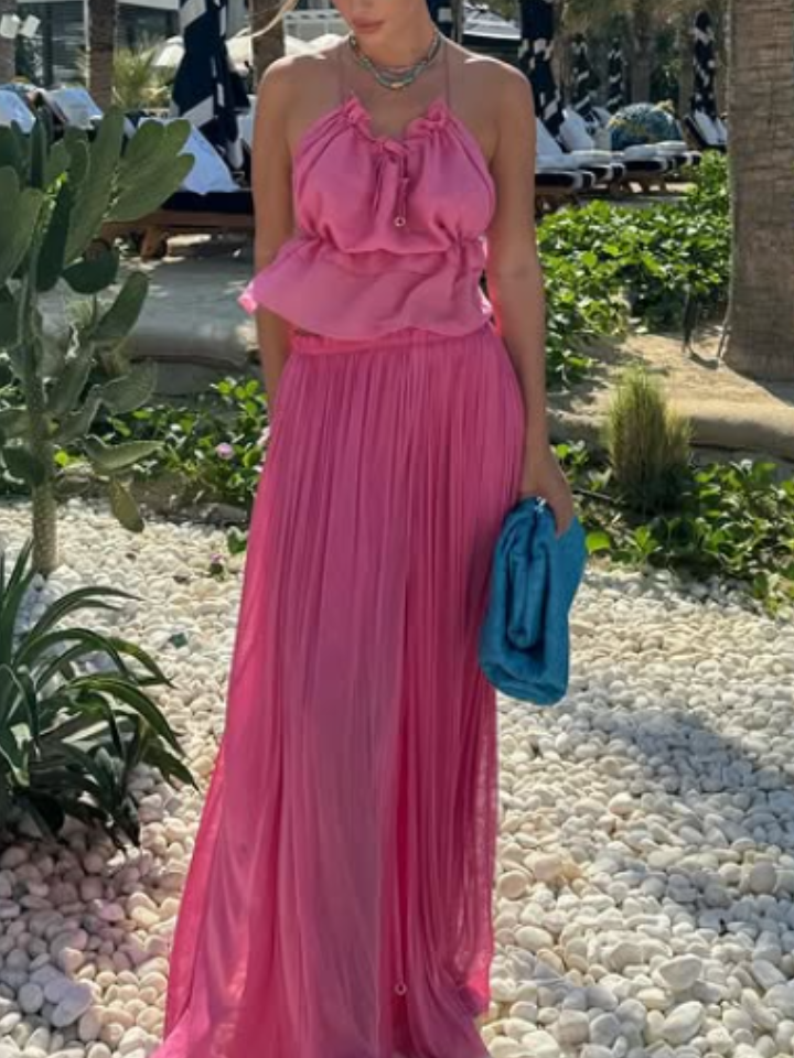 Backless Ruffled Suit