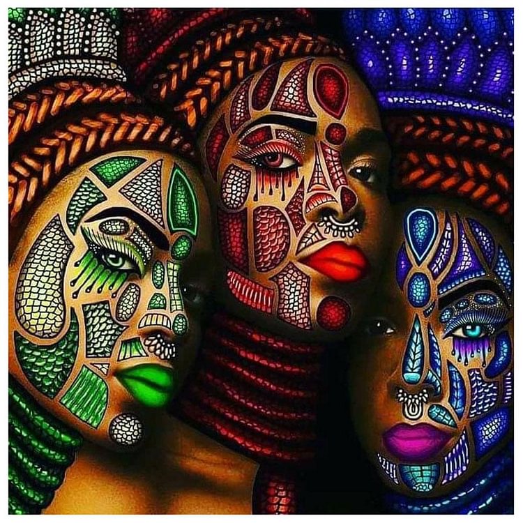 Painted Face Round Full Drill Diamond Painting 30X30CM(Canvas) gbfke