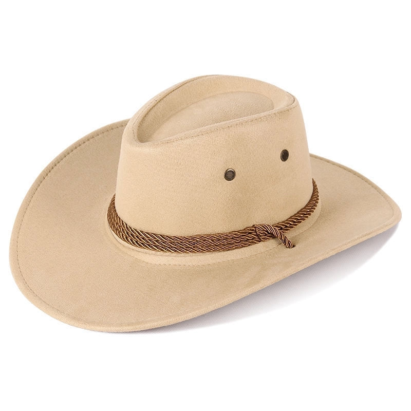 Western Denim Hat Men’s Double-sided Suede Large Brim Sun Hat Women’s Riding Hat Grassland United States