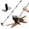 2 in 1 Garden Hoe with Tiller Cultivator Rake Lightweight Hoes Weeding Rake with Long Handle for Fast Grass Removal Cultivating Loosen Soil