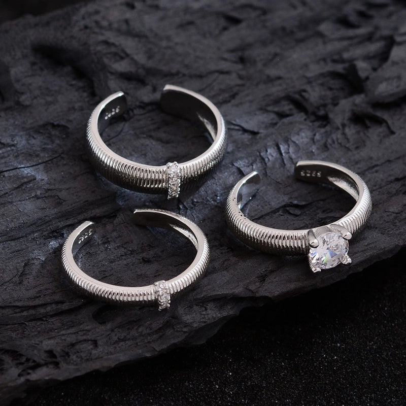 Elegant Hip-Hop Streetwear Geometric Copper Women's Open Rings