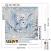 Chouette &agrave; t&ecirc;te blanche - perceuse ronde peinture diamant - 30*30cm
