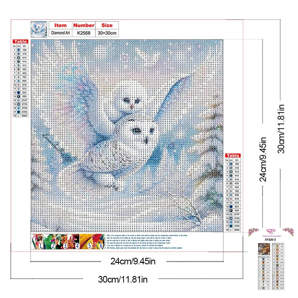 Diamond Painting - Full Round Drill - Owls(Canvas|30*30cm)