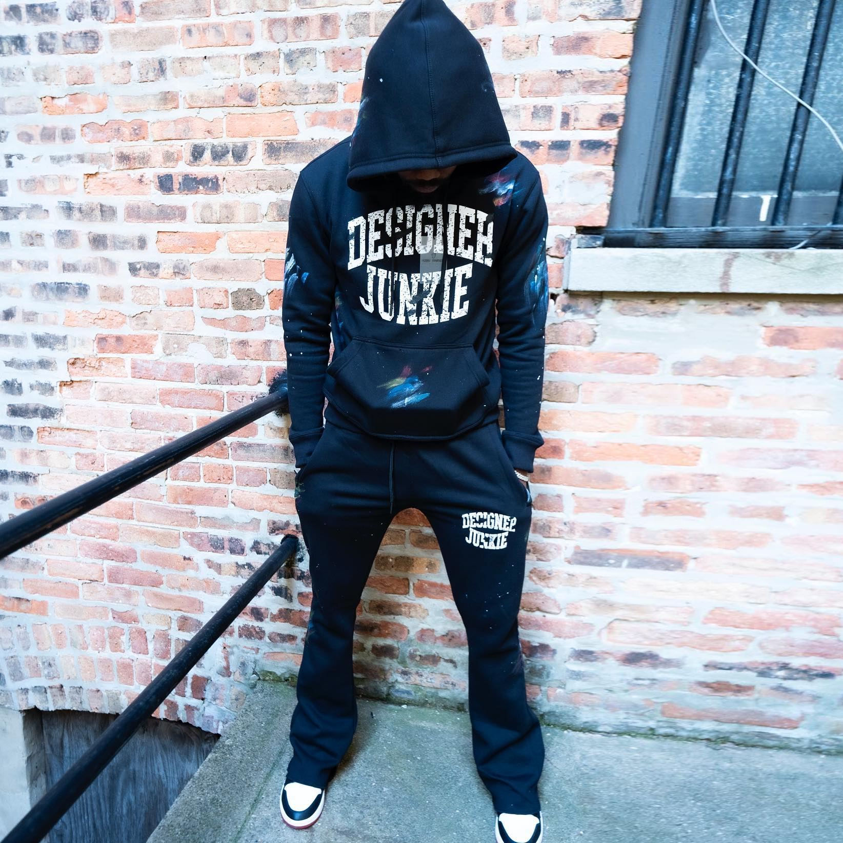 Personalized lettering ink print hoodie