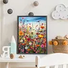 Kit de peinture diamant&eacute;e &agrave; perceuse ronde 5d Wild Blooms DIY 30x40cm