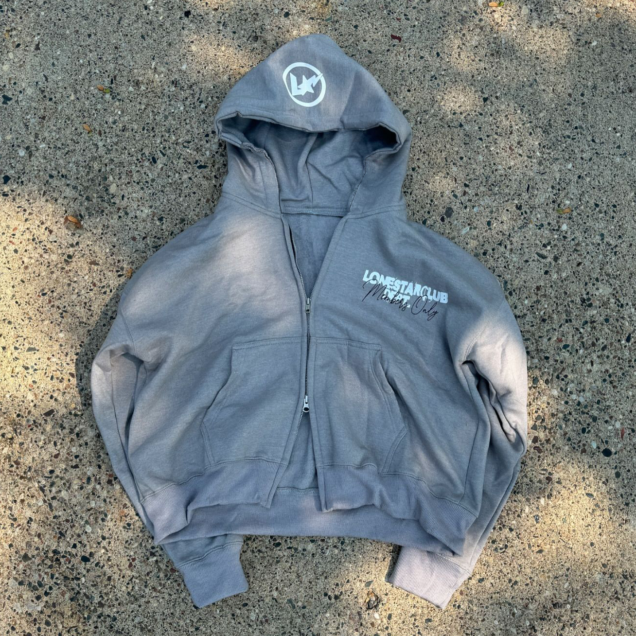 Lone Star Club Print Long Sleeve Zipper Hoodies