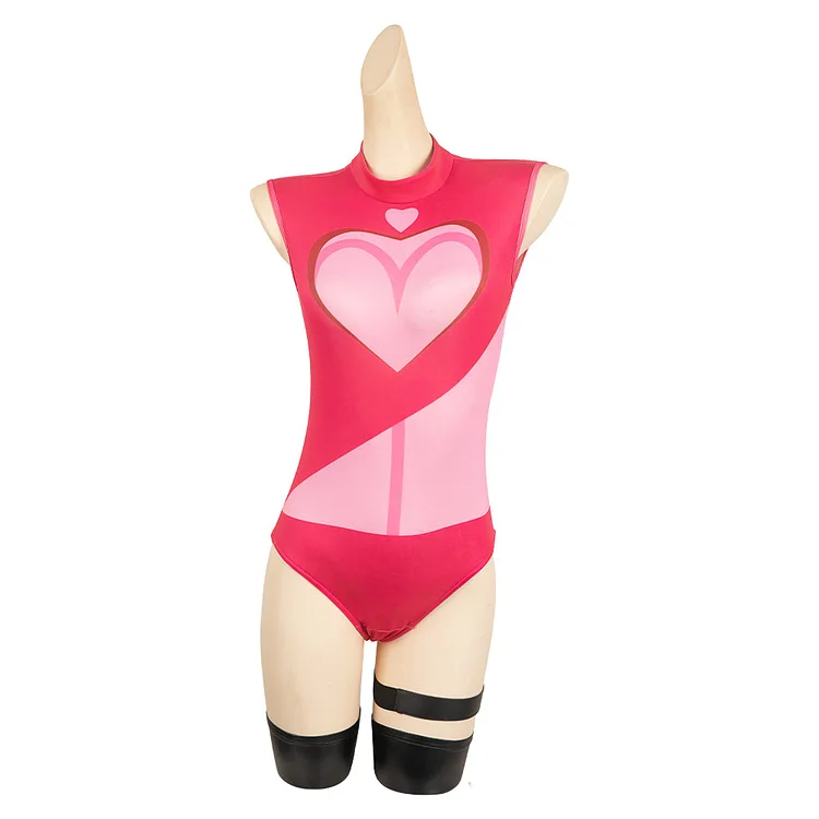 Hazbin Hotel 2024 Angel Dust Poison Pink Sexy Jumpsuit Outfits Cosplay Costume Halloween Carnival Suit