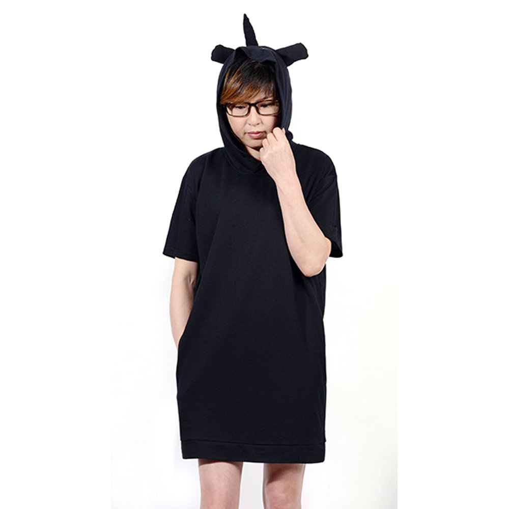 Adult Animal Black Unicorn kigurumi Onesies Pajamas Dresses costume-Pajamasbuy