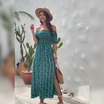 Vertical Stripe Print Casual Dresses Casual Short Sleeve Dress Simple for Travel