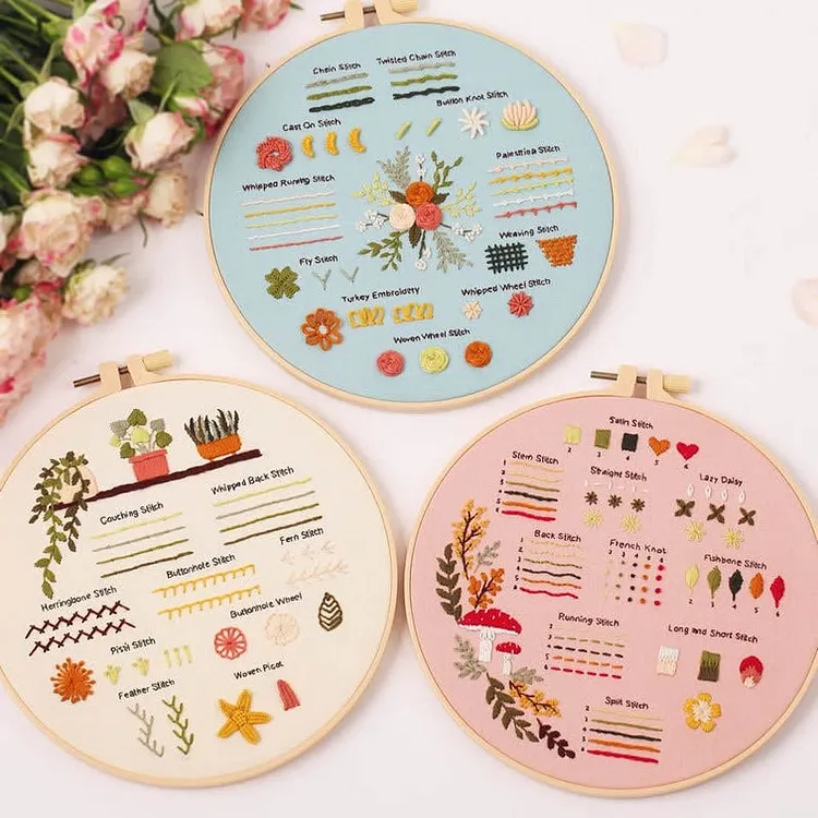 【3 Styles Set】Beginner Embroidery Kit