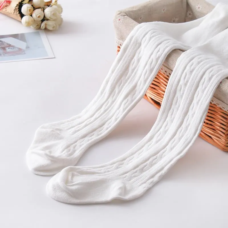 YWHUANSEN 0 to 12 Yrs  Combed Cotton Children's Tights Cable Knitted Girls Pantyhose High Quality Warm Tights Baby Girls Clothes