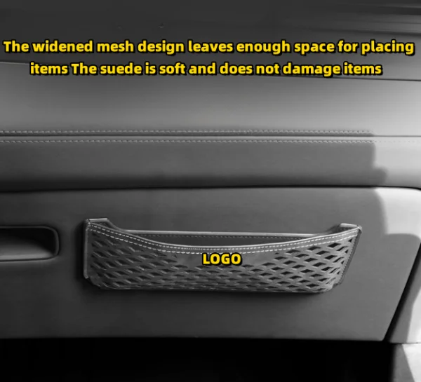 Suede Storage Bag Mesh Bag Car Supplies