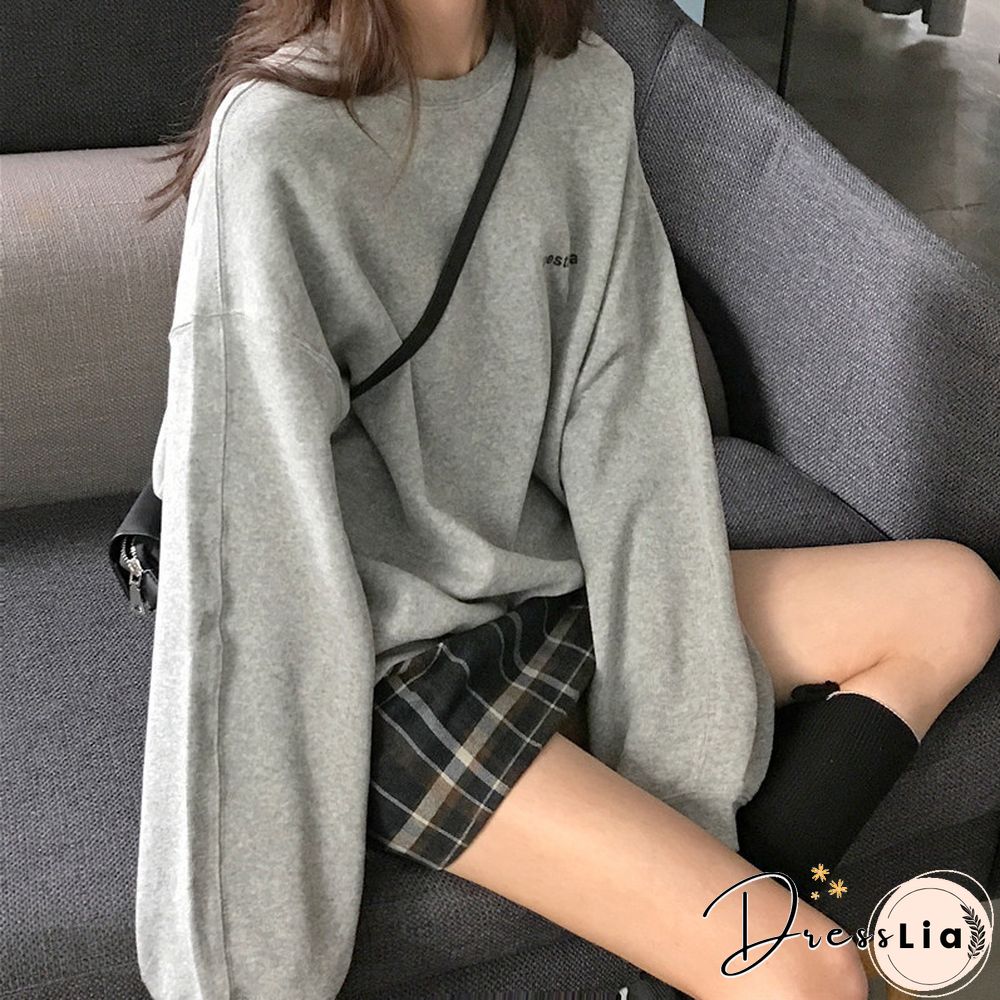 New Kpop Letter Hoody Fashion Korean Thin Chic Women's Sweatshirts Cool Navy Blue Gray Hoodies For Women