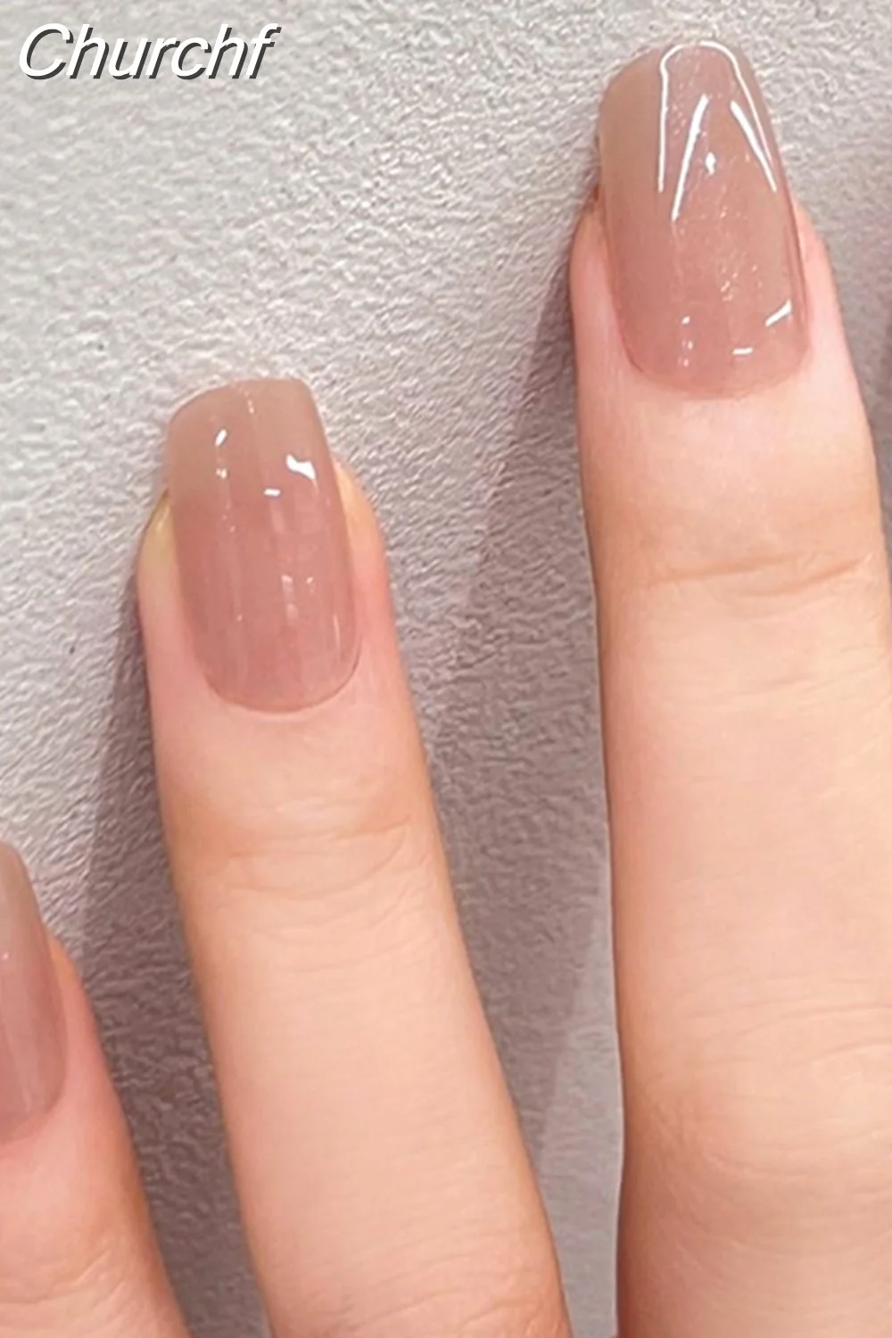 Churchf French White Side False Nails Wearable Rhinestone Desgin Fake Nails Short Simple Nail Full Cover Nail Tips Press On Nails-Nail Inspo