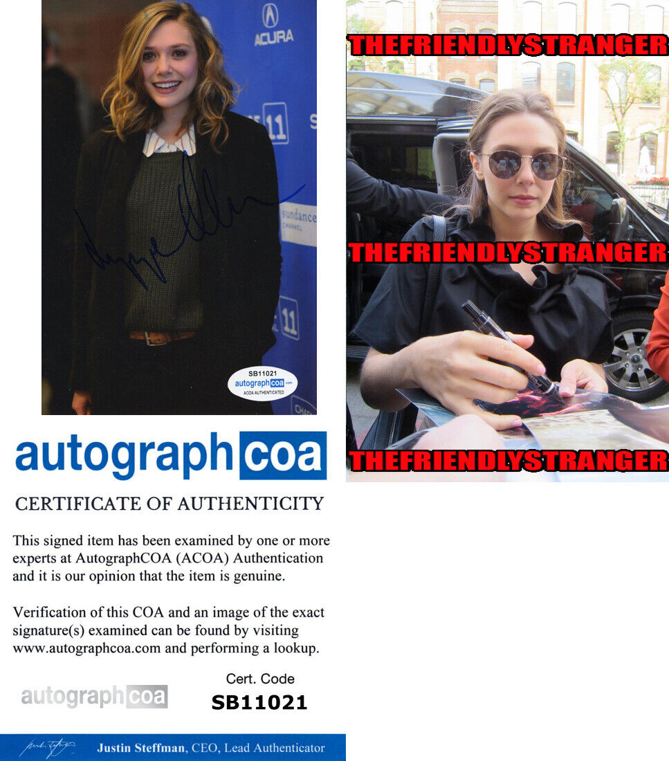 ELIZABETH OLSEN signed Autographed 4X6 Photo Poster painting Proof AVENGERS WandaVision ACOA COA