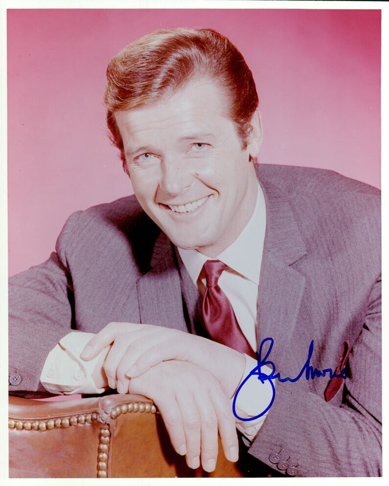 Roger Moore signed authentic 8x10 Photo Poster painting COA