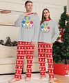 Family Striped Lettering Christmas Printed Loungewear Pajamas