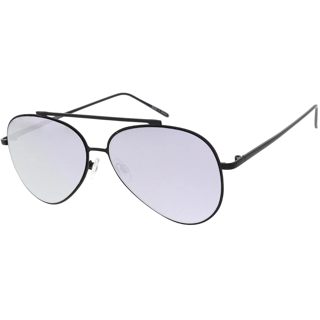 Fashion Teardrop Rimless Mirror Flat Lens Metal Frame Aviator glasses 58mm