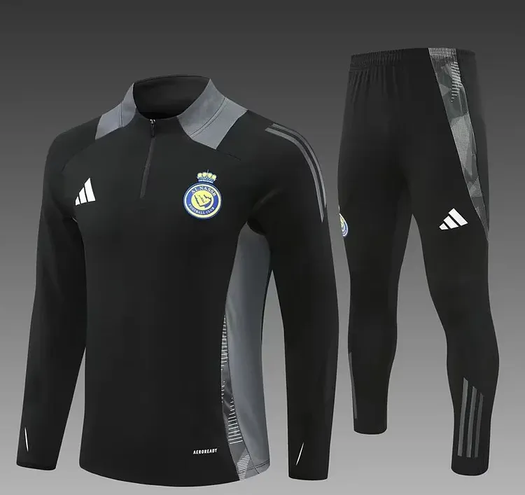 24-25 Riyadh Victory Black Training Suit Half-Dress Set
