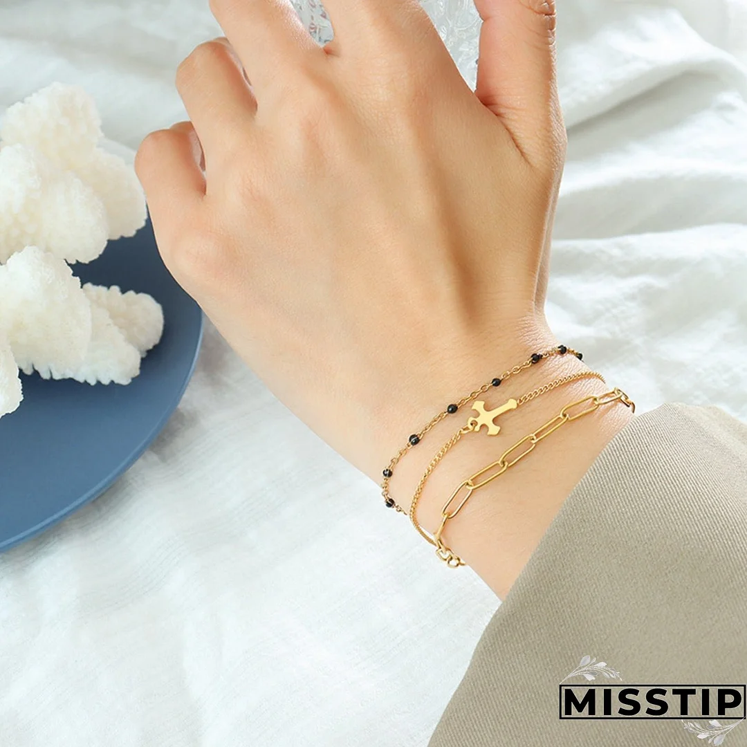 Titanium Steel Three-Layered Bracelet