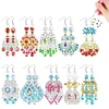 10 Pairs Double Sided Diamond Painting Earrings Gift for Women Girls (Style 2)