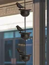 8 Feet Birds On Cups Rain Chain 8 Birds Cups Decoration Hangings for Gutter Roof