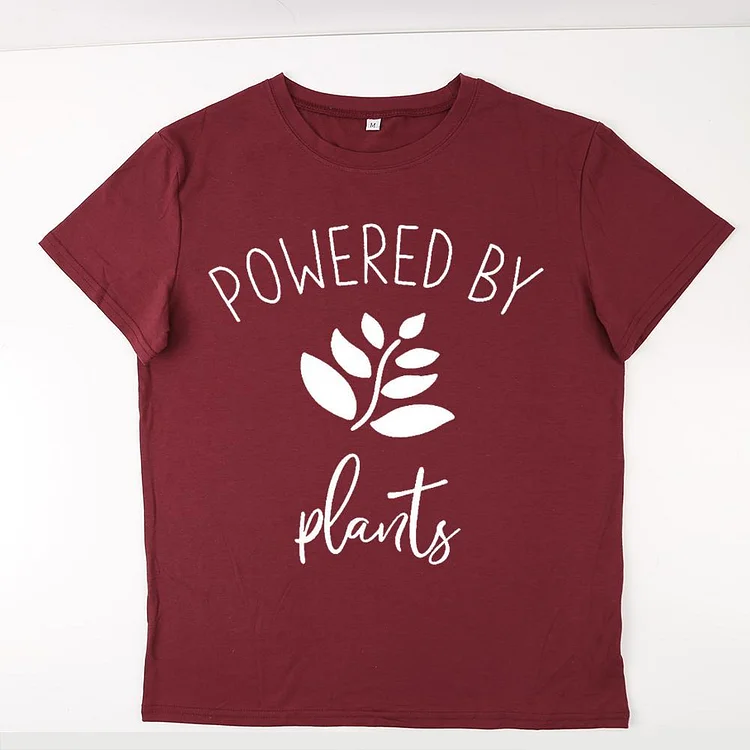 Powered Plant by T-Shirt Tee - 01950-Annaletters