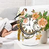 (US Local)Acrylic Special Shape Flower Bird Diamond Painting Clock Ornaments Kit for Home