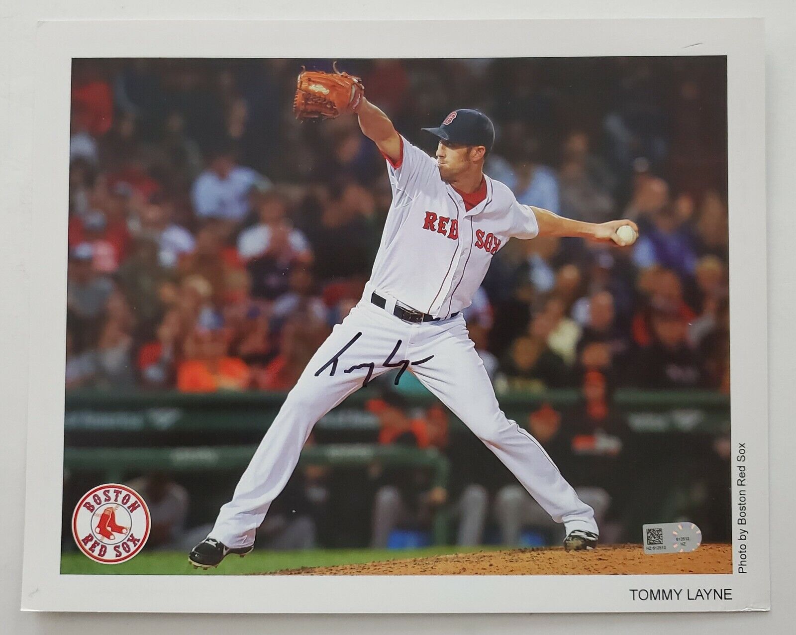 Tommy Layne Signed 8x10 Photo Poster painting Boston Red Sox Pitcher MLB Authentication