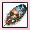 Wolf Leaf Silhouette-11CT Stamped Cross Stitch 40*40cm