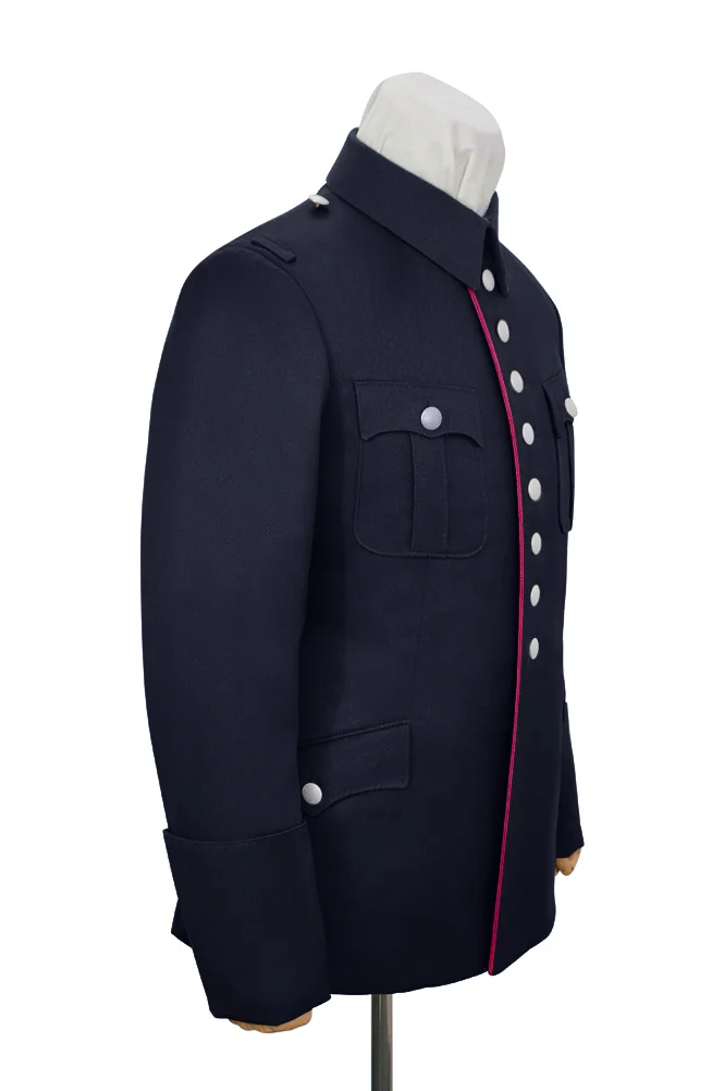   German Fire Police Navy Blue Gabardine Service Waffenrock Tunic With Pipe II German-Uniform