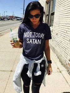Not Today Satan Graphic T-Shirts