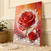 DIY Pearl Painting Red Roses for Home Wall Decor with Frame(30x40cm)