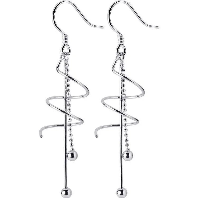 925 Sterling Silver Simple Spiral Earring