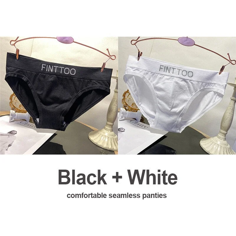 2PCS/Set Seamless Underwear Women's Panties Sexy Lingerie Female Underpants Middle Waist Briefs Letters Intimates Girls Pantys