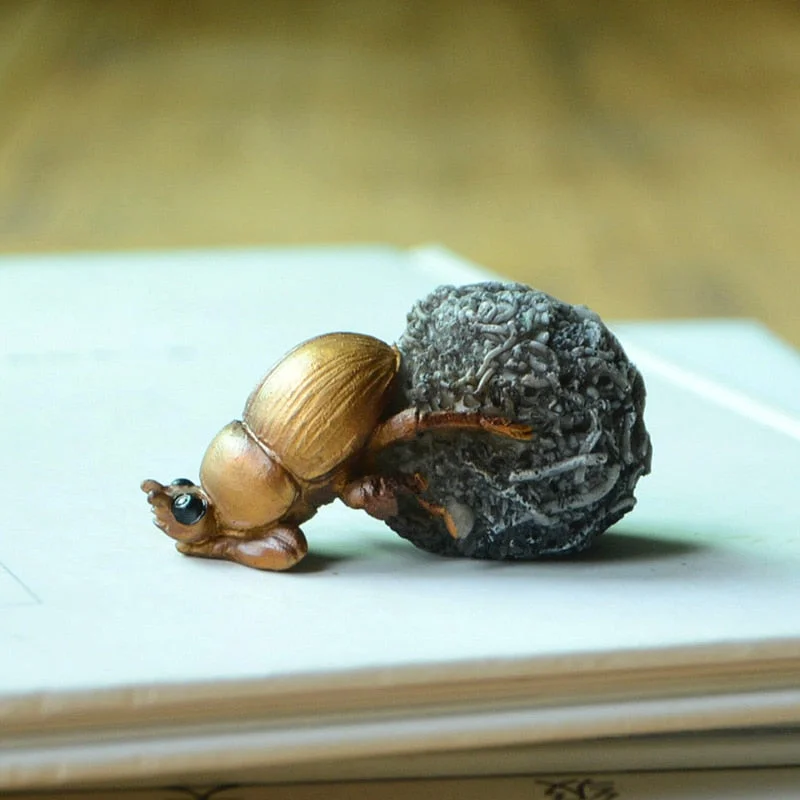 Simulation Caterpillar Scarab Beetle Figurine Miniature Fairy Garden Decoration Liftstyle Bonsai Decor