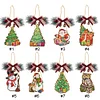 DIY Diamond Painting Christmas  Wooden Christmas Charms Decorations Santa Pendant Kits