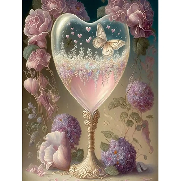 Full Round Diamond Painting - Flower Crystal Cup 30*40CM