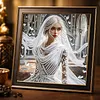 White Dressed Beauty Partial Drill Diamond Painting Kit 30x30cm