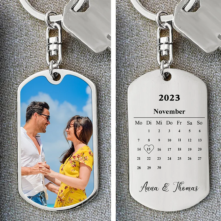 Kettenmachen Personalisierbares Foto & Jahr & Datum & Text Paar Schlüsselanhänger-Ich liebe dich  für alles, was du bist-Geschenk für Paare