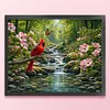 Stream Cardinal Full 11CT 3 Strands DIY Stamped Cross Stitch Kits for Beginners Adults Gift Home Wall Decor Cross Stitch Art and Crafts Kits 50x40cm