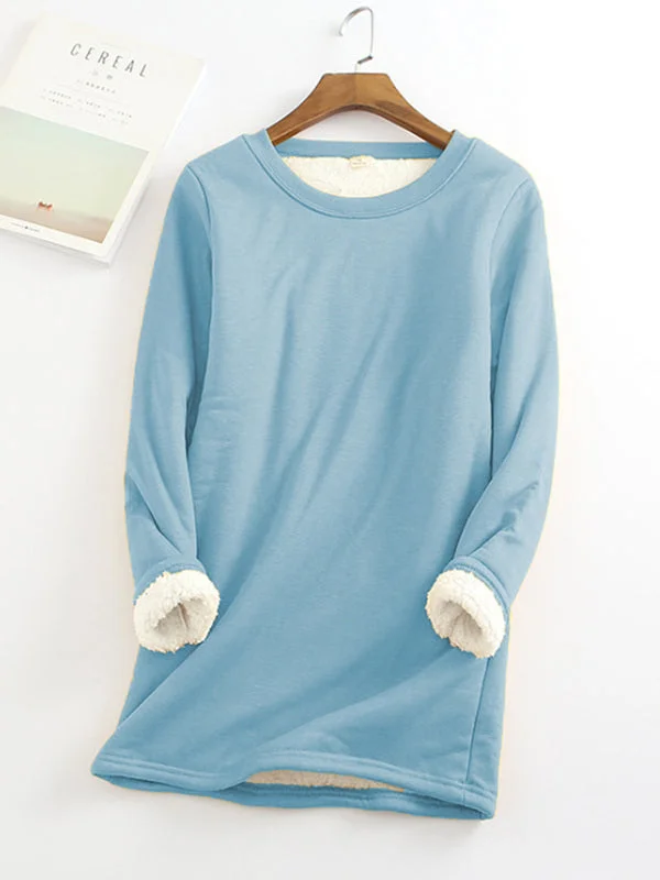 Solid Color Plush Thermal Sweatshirt (Fabric Upgrade)