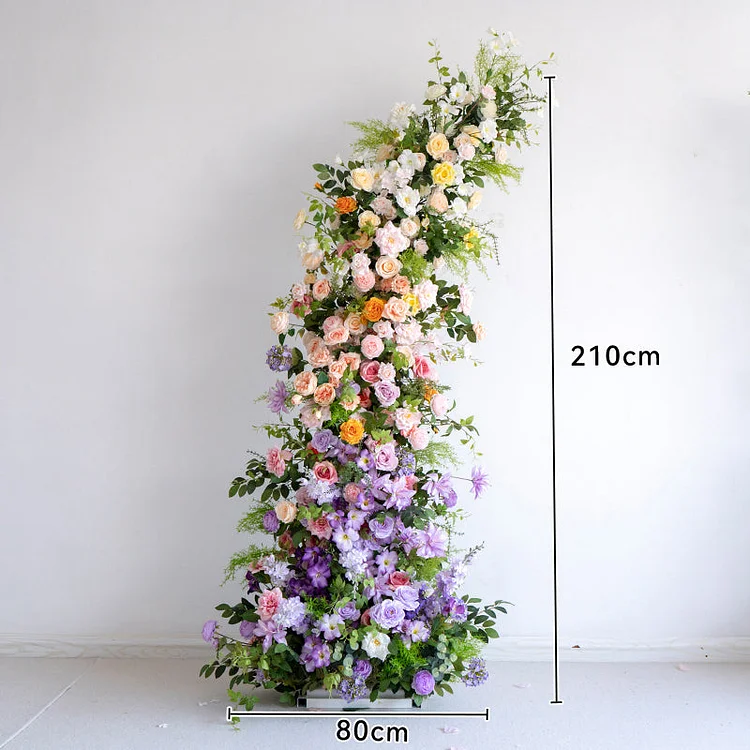 Colorful Wedding Backdrop Horn Arch Floral Arrangement Event Props