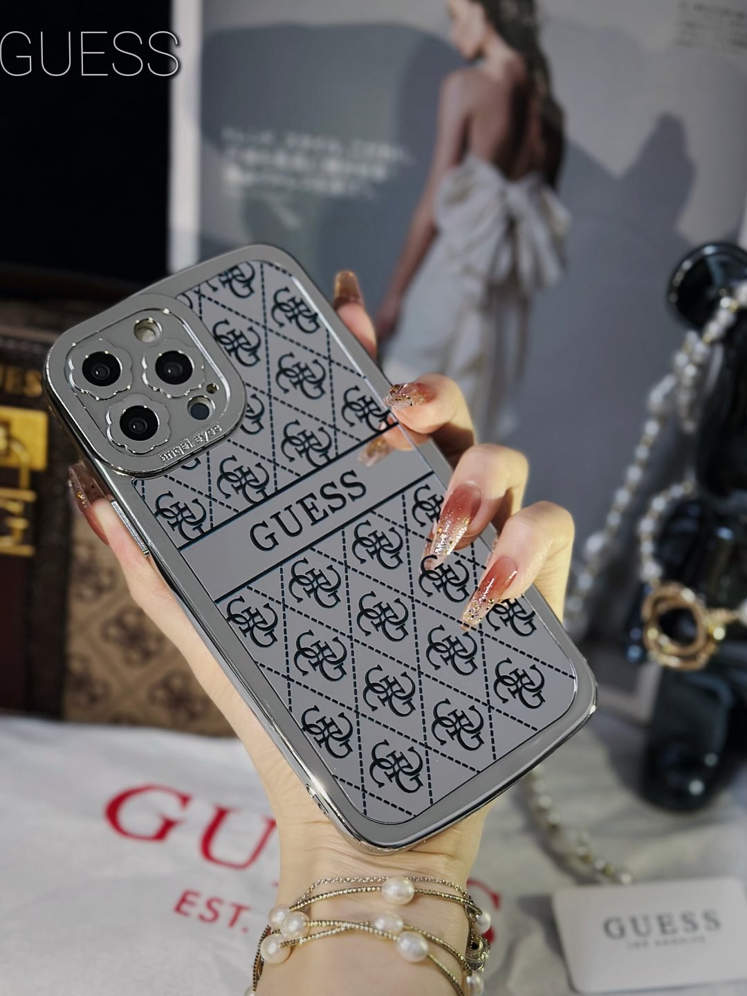 GUESS GUESS Monogram Mirror Electroplated Apple iPhone Case ProCaseMall