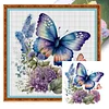 (Stamped/Counted) Flowers  Butterflies - 11CT Cross Stitch 40*40cm/15.75*15.75in