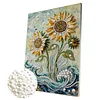 Sonnenblumen-DIY-Perlenpunktmalerei mit Rahmenperlen-Kunstgem&auml;lde 30x40 cm Wohnkultur